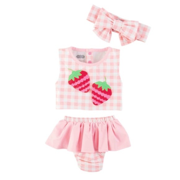 Toddler Strawberry Swimsuit Set - Picture 1 of 10